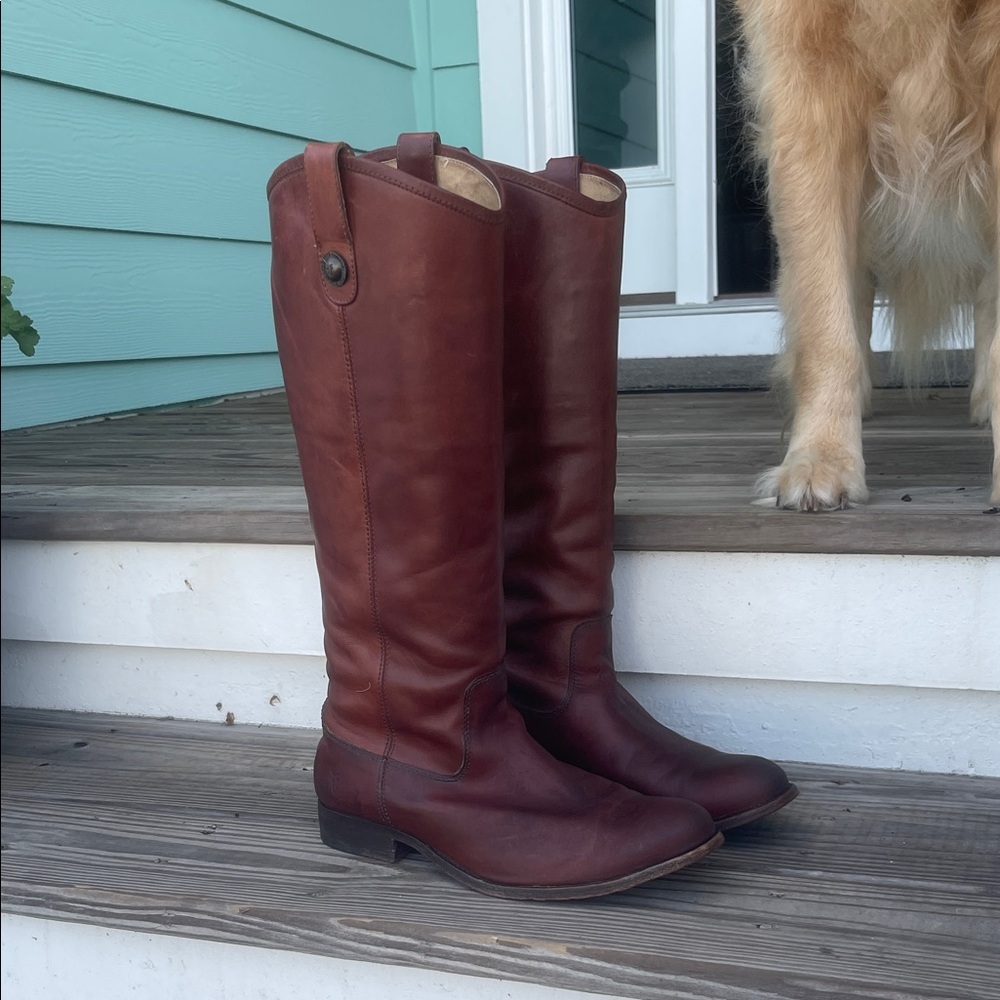 Frye Melissa Tall Cognac Leather Boots